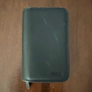 Vintage COACH Black Leather Planner Wallet Organizer